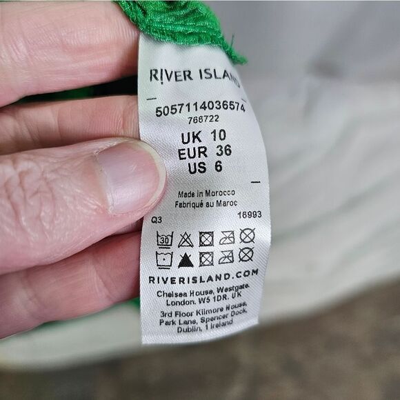 River Island Green Daywear Plisse Wrap Midi Dress Size US6 - Picture 6 of 13